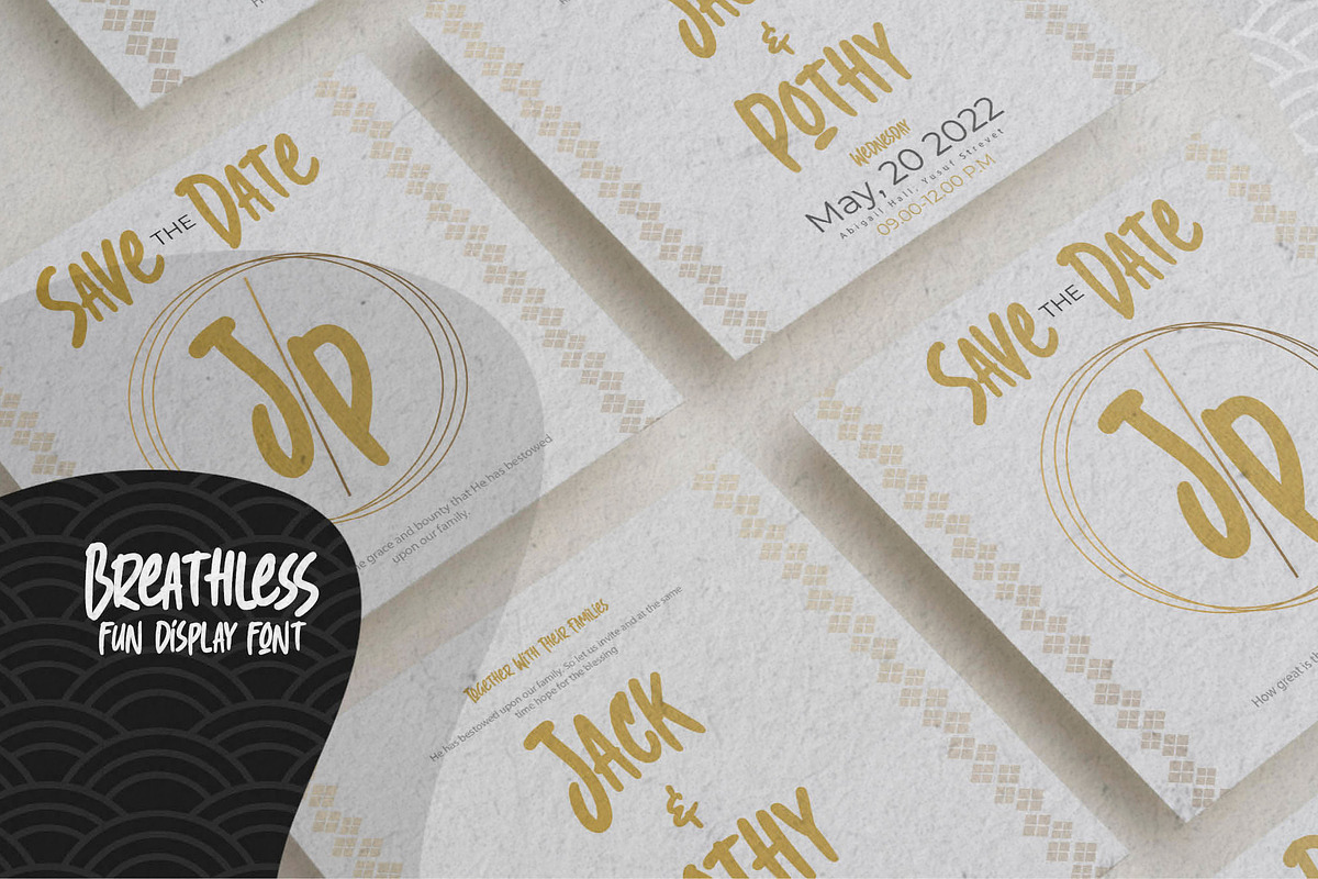 Breathless - Fun Display Font, a Font by Gassstype (Photo 4 of 8)