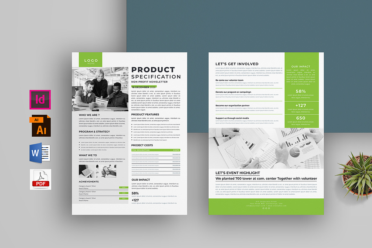 Nonprofit Organization Fact Sheet, a Flyer Template by obayes