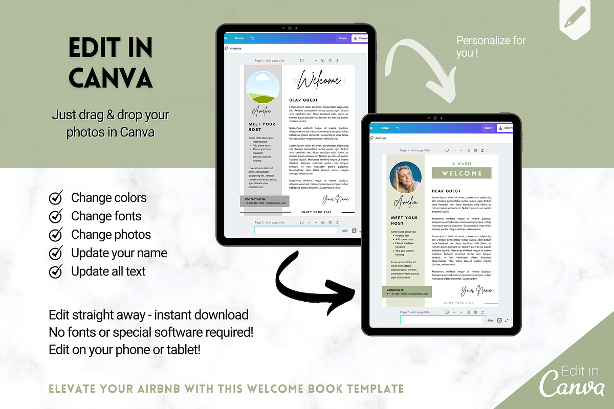 Airbnb Welcome Book Template, a Poster Template by Templatables (Photo 9 of 12)