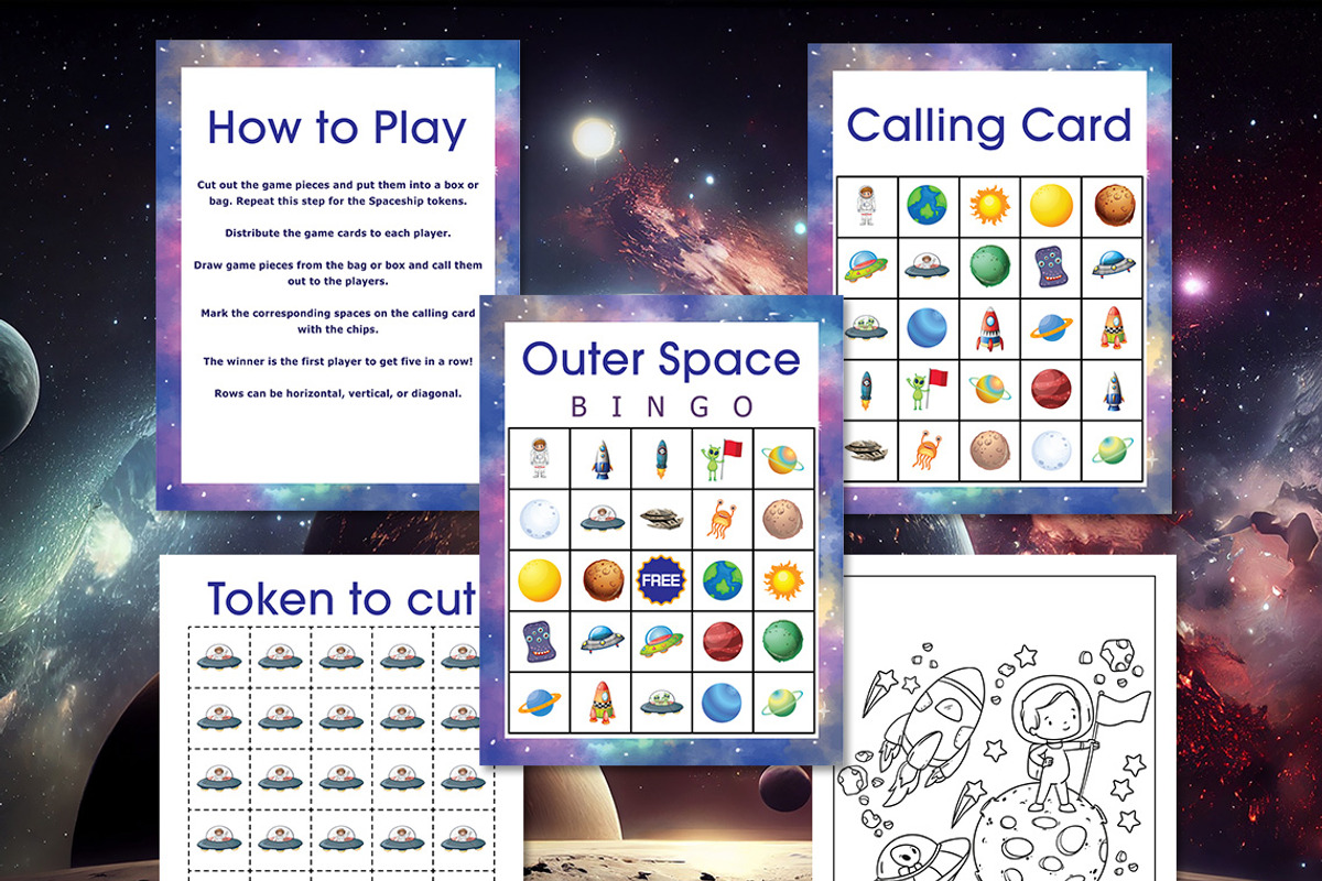 Outer Space Bingo Printable, a Print Template by Graphicsnext (Photo 3 of 4)