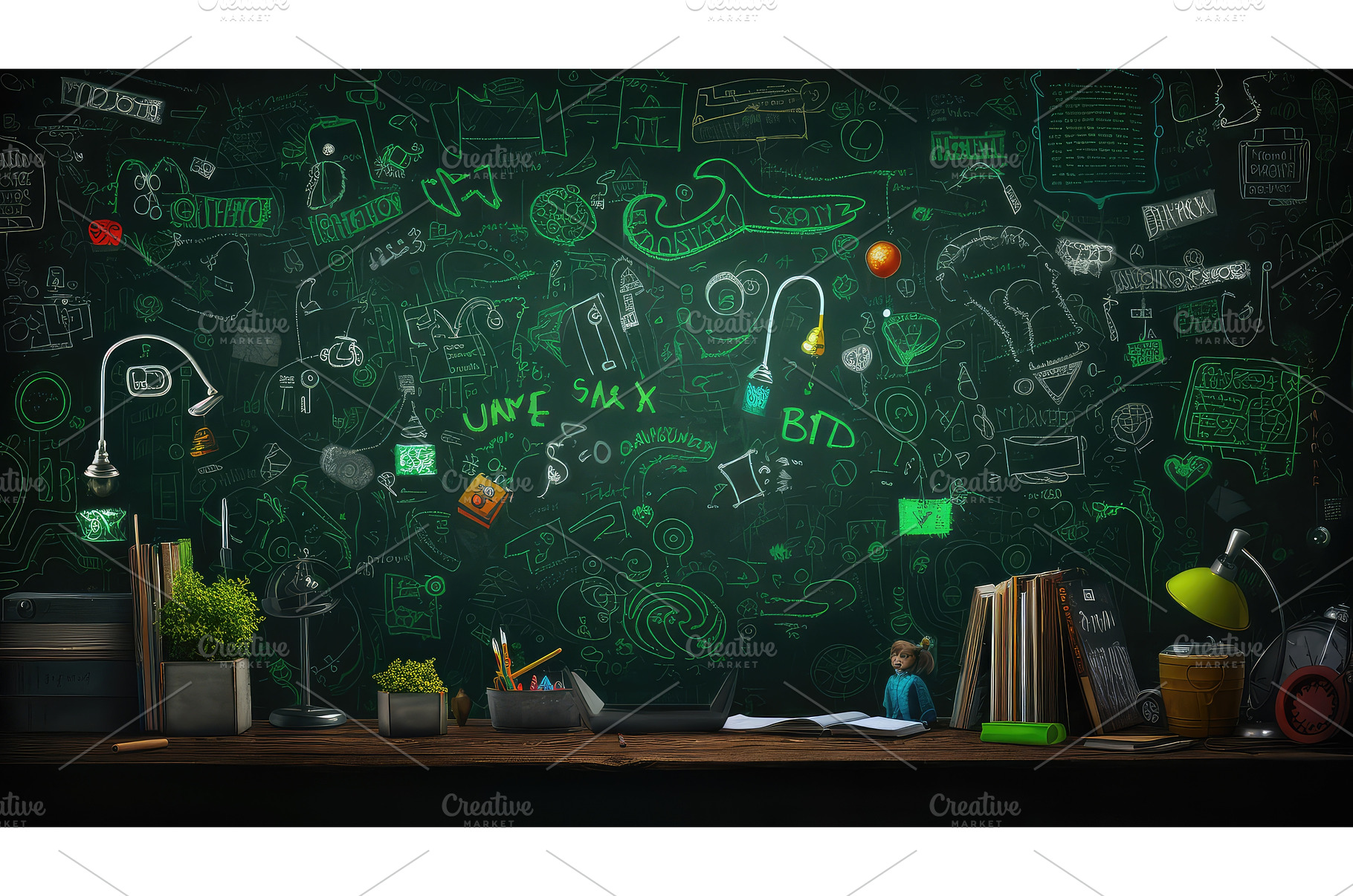 creative question mark green ai, a School & Education Photo by pikepicture