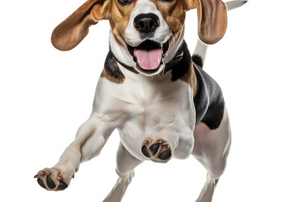 Cute beagle dog runing, a Photo by Grafvision photography