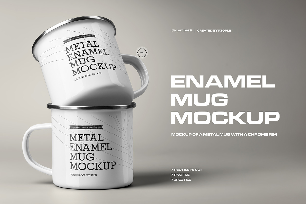 7 Mockups of Enamel Metal Mug, a Cups & Container Mockup by Grow Design Craft Studio (Photo 1 of 8)