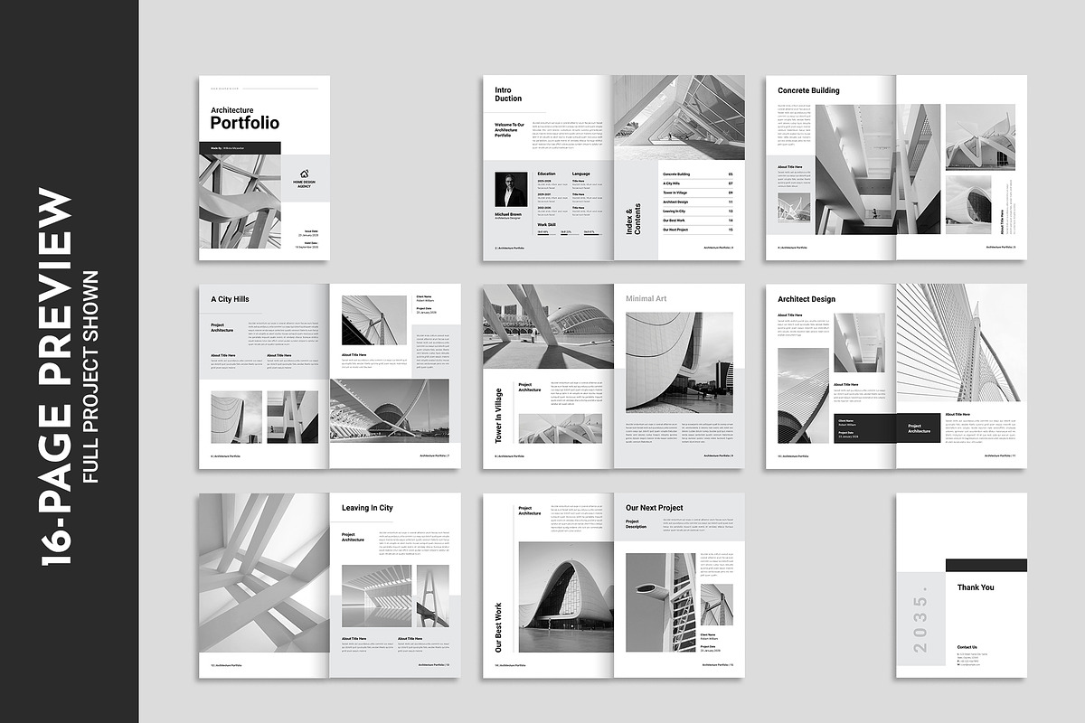 Architecture Portfolio Template, a Brochure Template by Spark_Creative (Photo 12 of 12)