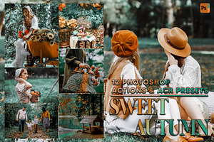 12 Sweet Autumn Photoshop Actions, an Action Add-On by Hue Palettte Studio