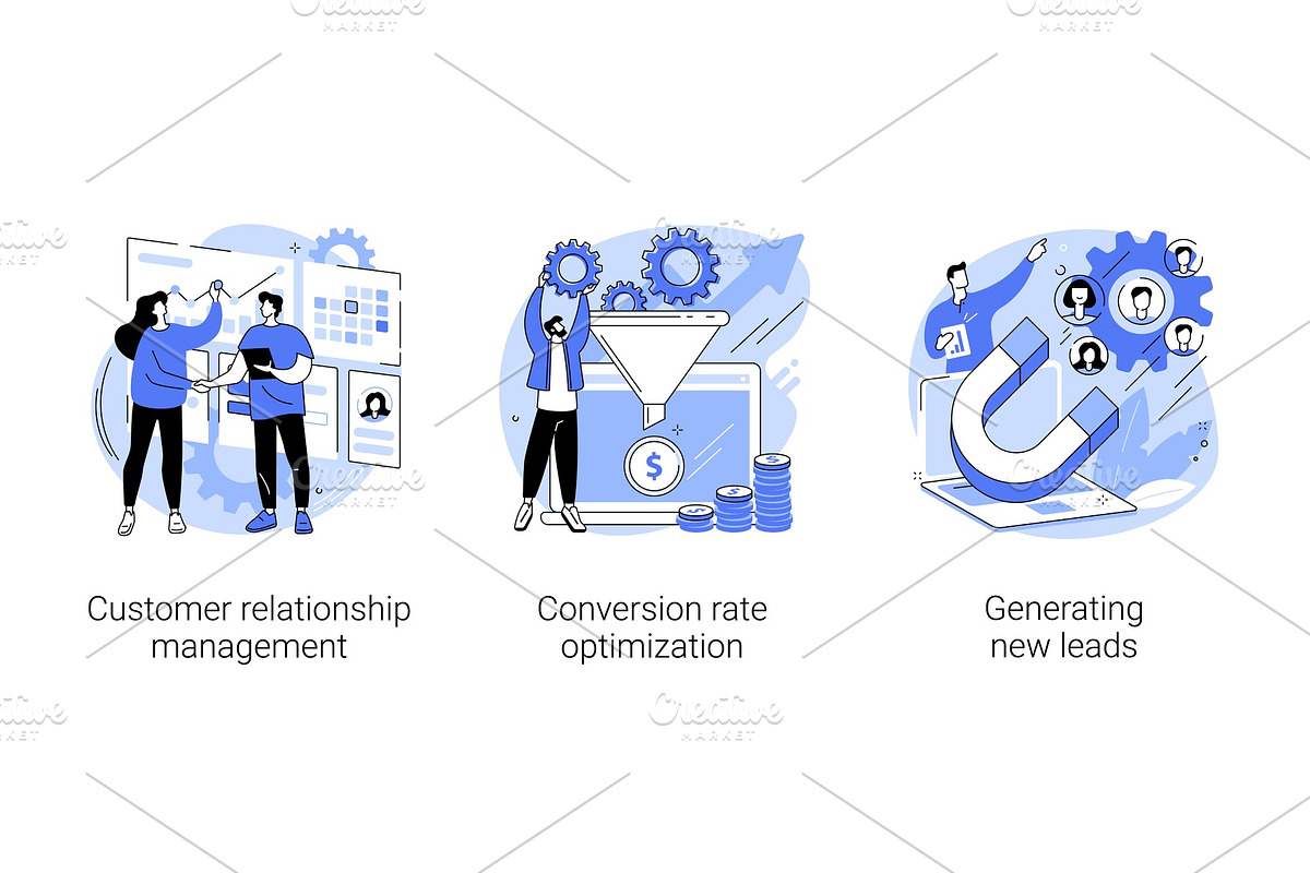 CRM lead management abstract concept, a Technology Illustration by ...