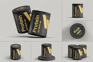 Protein Jar Mock-up, a Packaging Mockup by zippypixelstudio