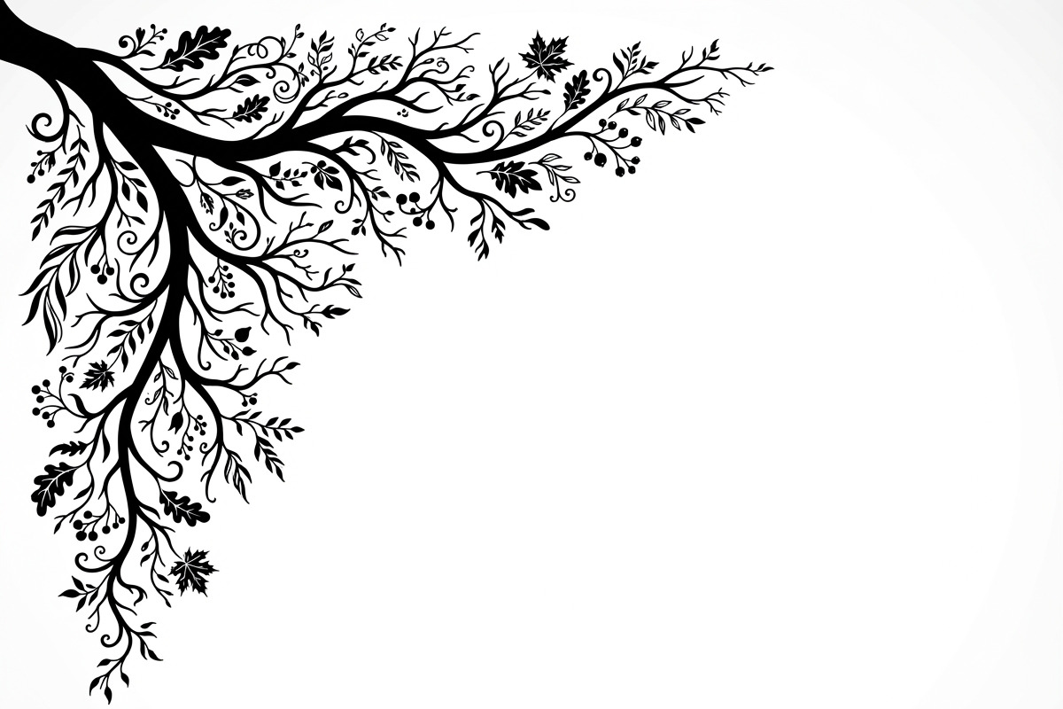 50 Tree Branch Corner Silhouette, a Decorative Illustration by Amazin_art (Photo 22 of 27)
