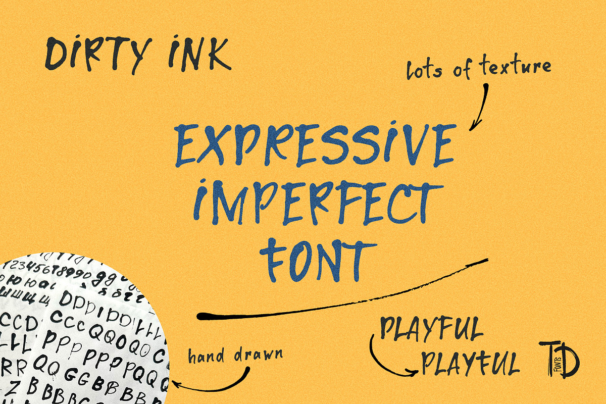 Dirty Ink font handwritten playful, a Handwritten Font by TD fonts (Photo 2 of 12)