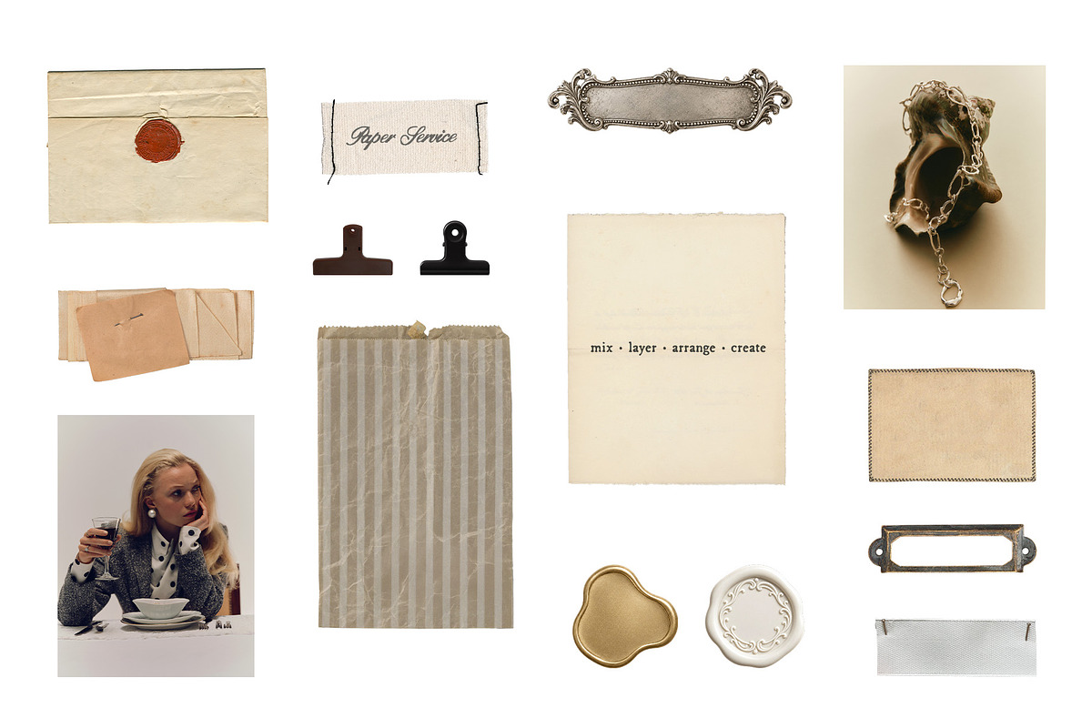 Paper Service: Collage Pack, an Object Graphic by lerinartstudio (Photo 4 of 10)