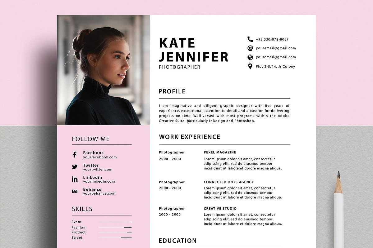 Clean Resume/CV, a Resume Template by Saman Osama (Photo 3 of 4)