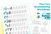 Procreate Brushlettering Worksheets, a Brochure Template by buntegalerie (Thumbnail 2 of 2)