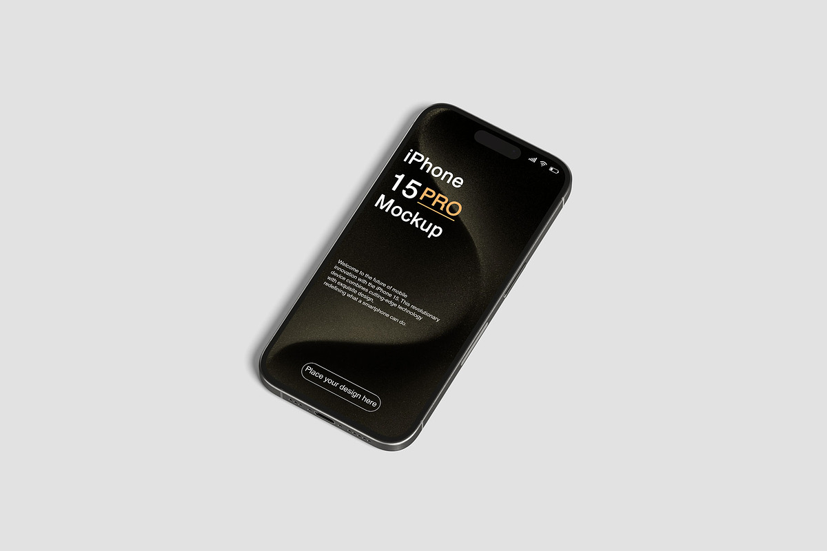 iPhone 15 Pro Mockup, an iPhone Mockup by Jestdio (Photo 6 of 14)
