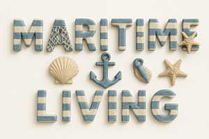 Maritime living lettering in nautica, a Photo by Dvoevnore photos