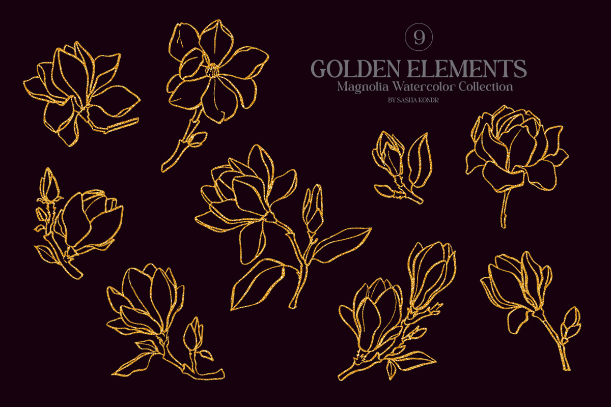 Magnolia PNG Watercolor Flowers, a Decorative Illustration by SashaKondr (Photo 12 of 13)
