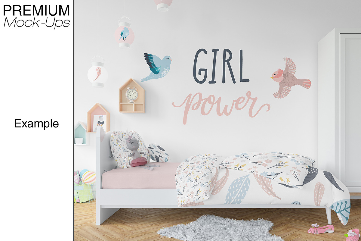 Nursery Bedding, Frame & Wall Mockup, a Household Mockup by mock-ups (Photo 10 of 23)