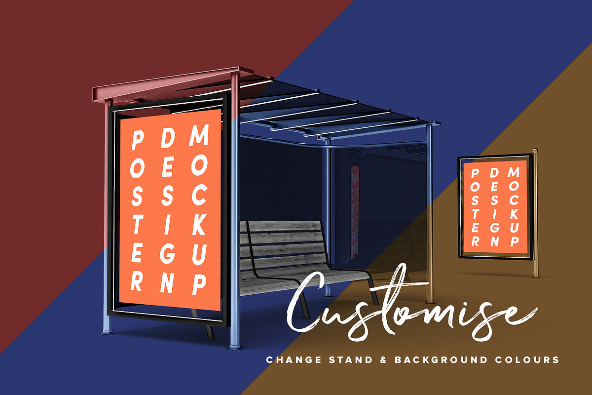 Poster Design Mockup (Bus Stop), a Print Template by illustrated (Photo 9 of 14)