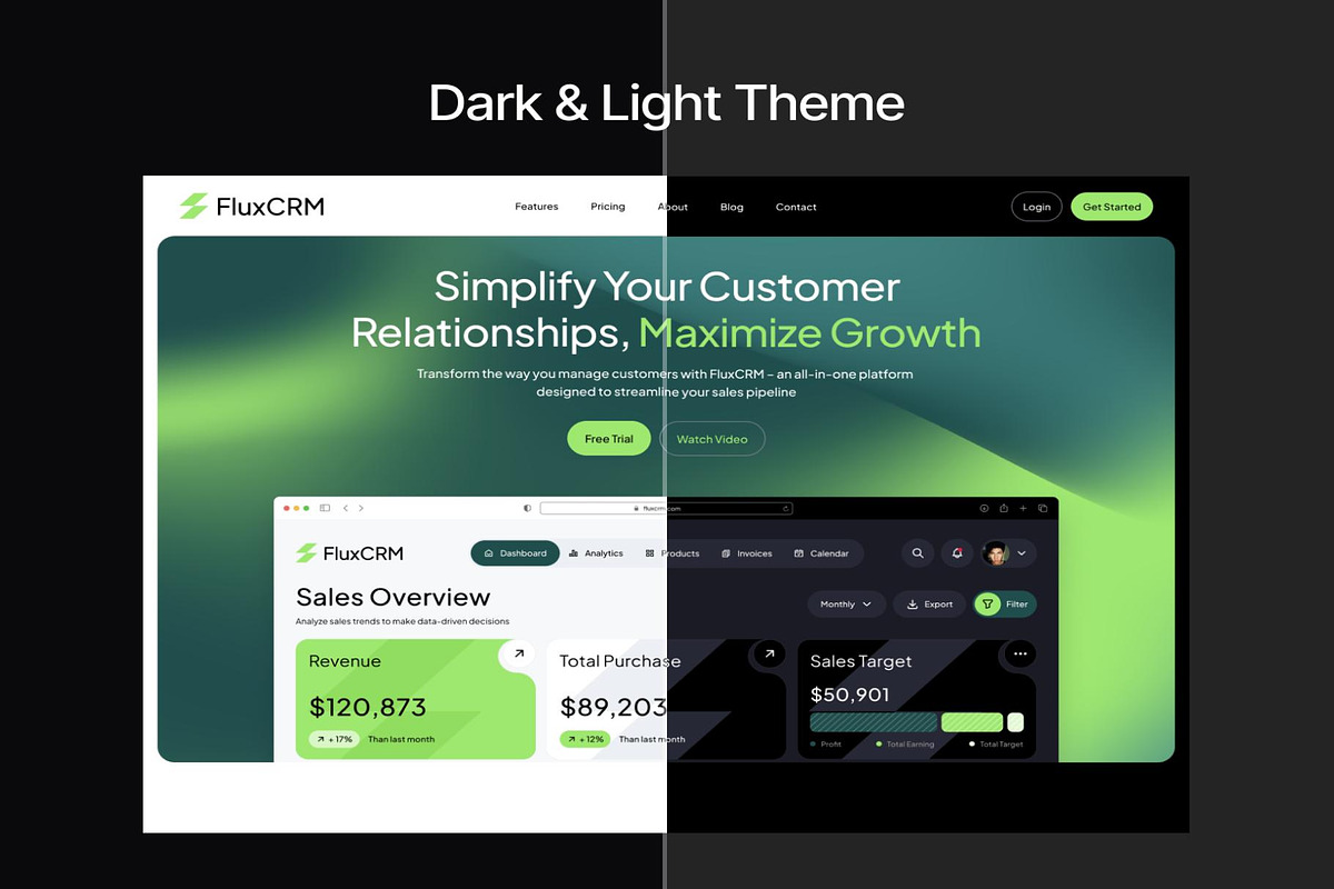 FluxCRM - SaaS CRM Website UI KIT, an UI Kit Template by Creative Perspective (Photo 7 of 7)