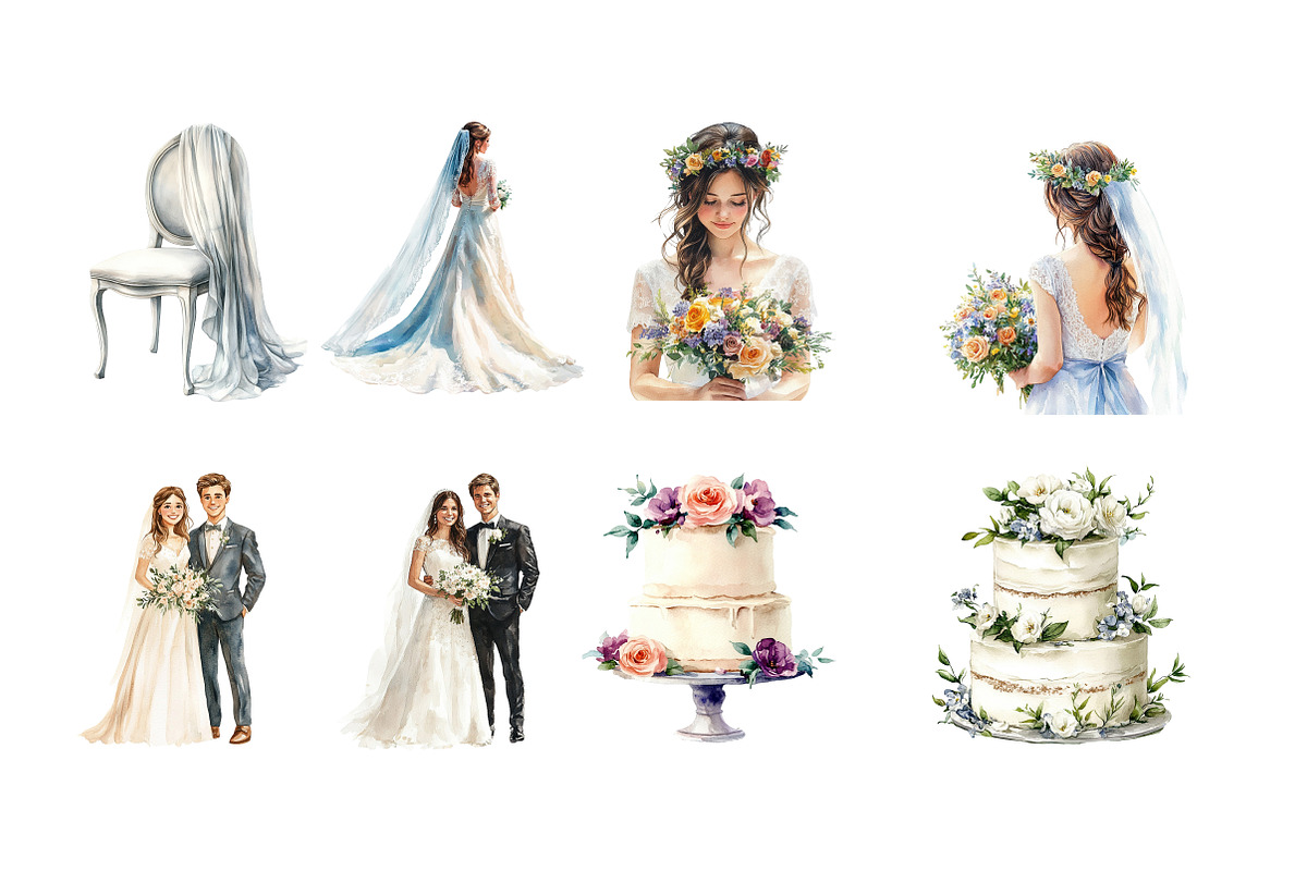 Cute Wedding Clipart, an Illustration by Designworld (Photo 3 of 6)