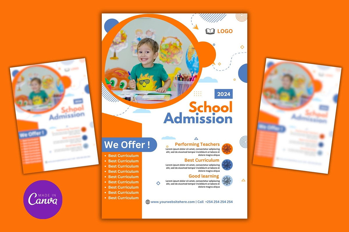 School Admission Editable Template, a Marketing Template by Mishek Munene (Photo 1 of 4)