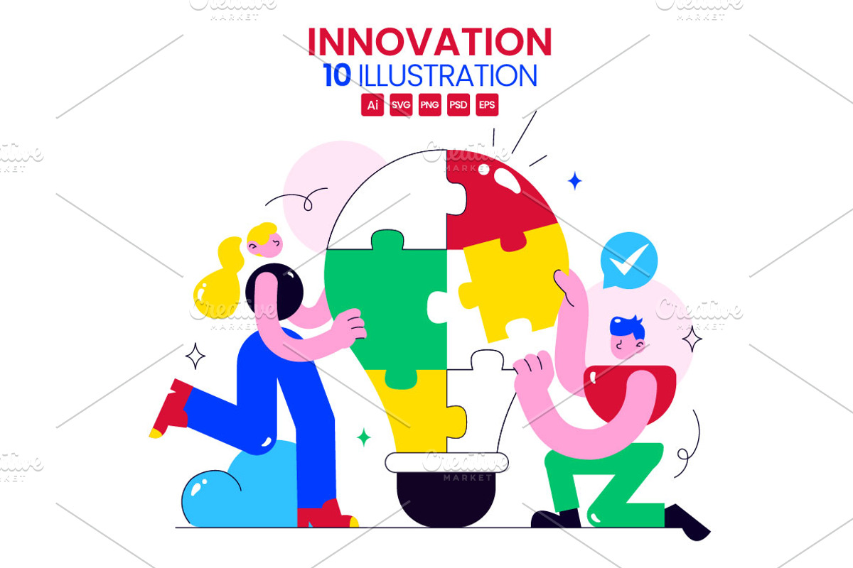 10 Innovation Illustration, a Person Illustration by denayunebgt (Photo 1 of 4)