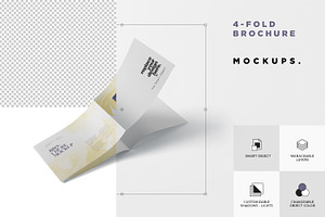 4-Fold Brochure Mockup - A4 Landscap