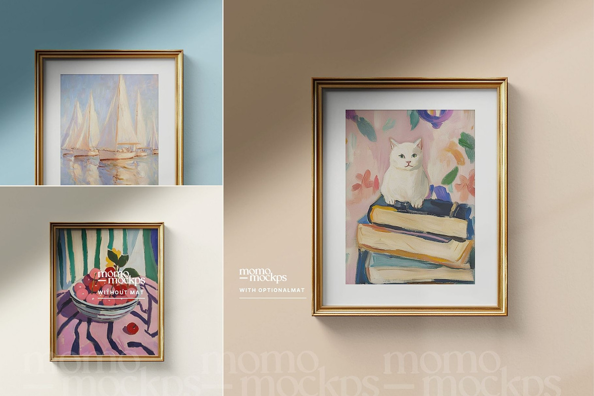 Gold Frame Mockup Art Poster PSD, a Household Mockup by momomockps (Photo 3 of 6)
