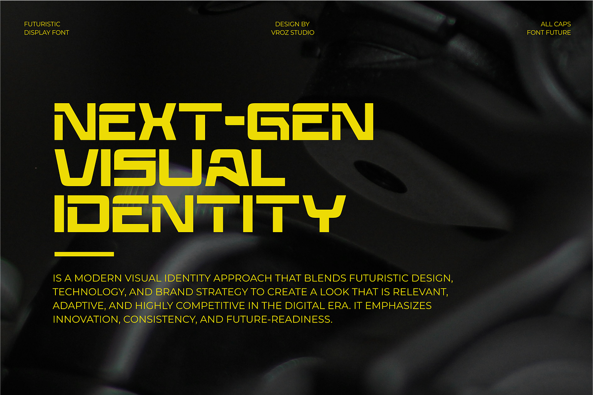 Briganix – Futuristic Modern font, a Sans Serif Font by Vroz Studio (Photo 3 of 8)