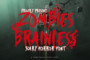 Zombies Brainless - Scary Horror, a Font by Dhabee