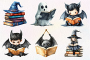 Cute Halloween Reading Clipart, an Illustration by Dream Creation (Thumbnail 4 of 7)