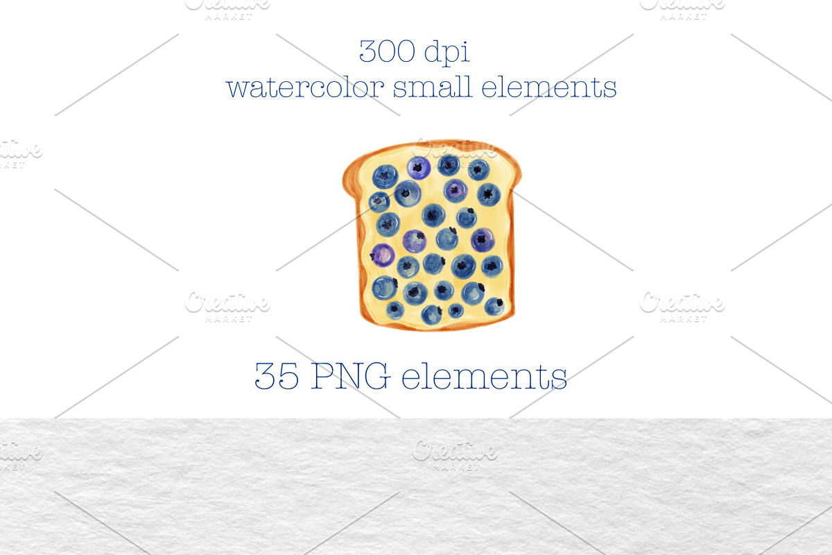 Breakfast WATERCOLOUR clipart pack, a Decorative Illustration by Oleksandra Illustrates (Photo 15 of 27)