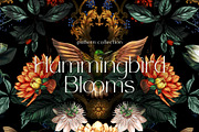 Seamless patterns Hummingbird Blooms, a Pattern Graphic by Yana Dobrik (Thumbnail 1 of 14)