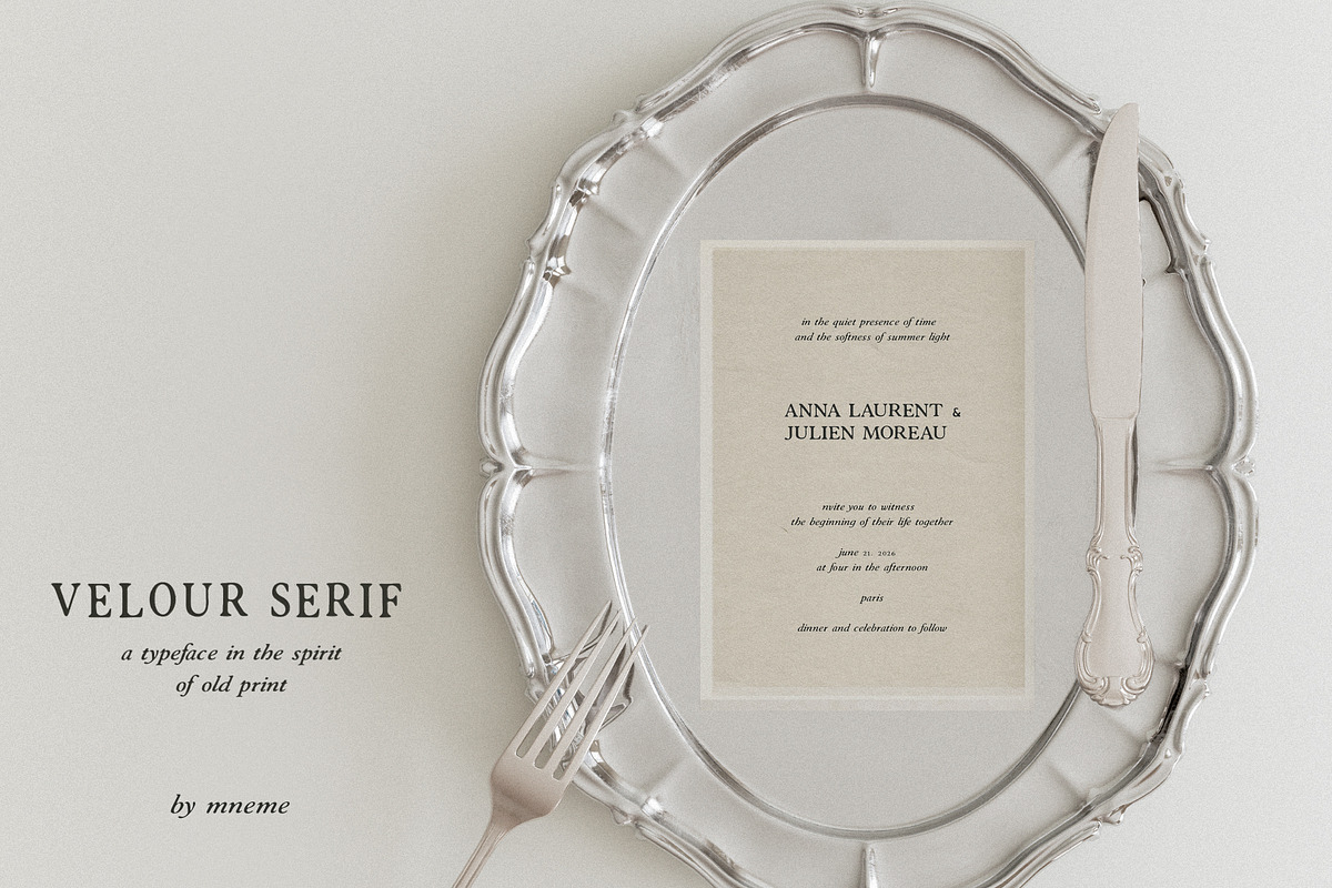 Velour Serif: Elegant Vintage Font, a Sans Serif Font by Mneme (Photo 5 of 7)