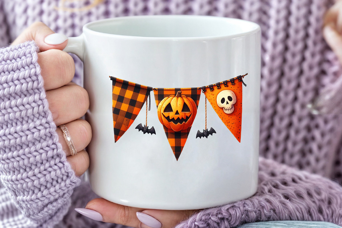 Watercolor Gingham Halloween Clipart, an Illustration by Rose Art (Photo 6 of 7)