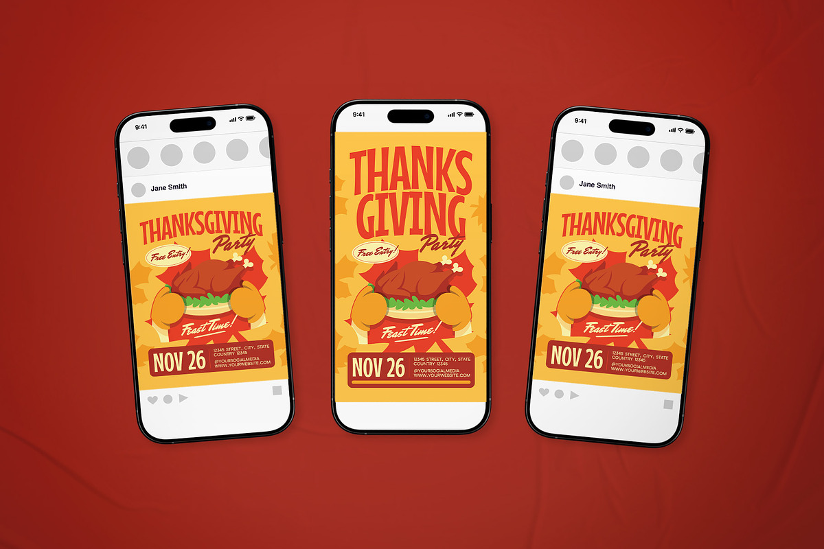 Thanksgiving Party Event Flyer Set, a Flyer Template by The Good Store (Photo 2 of 2)