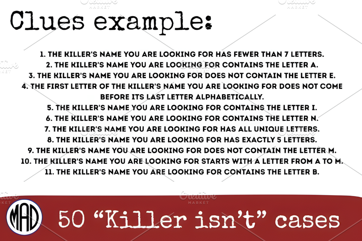 50 Killer Isn't Whodunnit Mystery, a Social Media Template by Design Station (Photo 2 of 3)