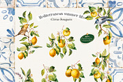 Watercolor Mediterranean summer life, a Decorative Illustration by Pamyatka Shop (Thumbnail 4 of 25)
