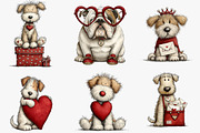 Quirky valentines dogs clipart, an Illustration by CreationArt (Thumbnail 6 of 6)