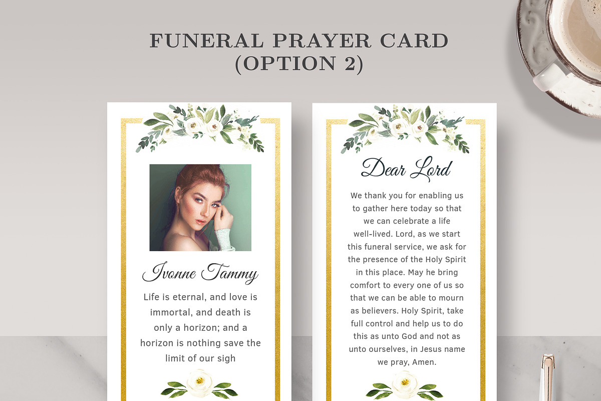 Funeral/ Memorial Prayer Card PC002, a Card Template by Draca Design Co (Photo 4 of 4)