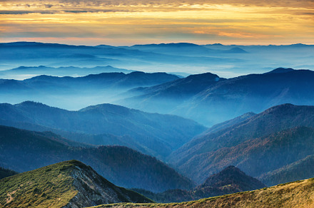 Blue mountains and hills stock photo containing mountains and blue, a Nature Photo by Vapi