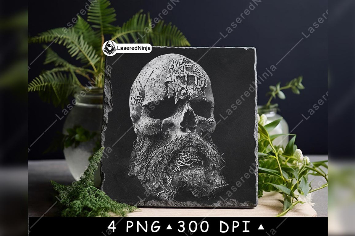 Old Viking Skull Beard Moustache, a Background Graphic by LaseredNinja (Photo 2 of 7)