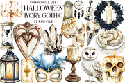 Watercolor Ivory Gothic Halloween, an Illustration by Daily.Designs (Thumbnail 1 of 3)