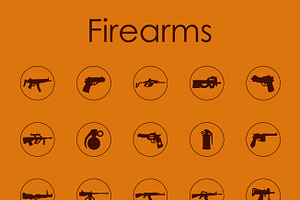 Firearms simple icons, an Outline Icon by Palau