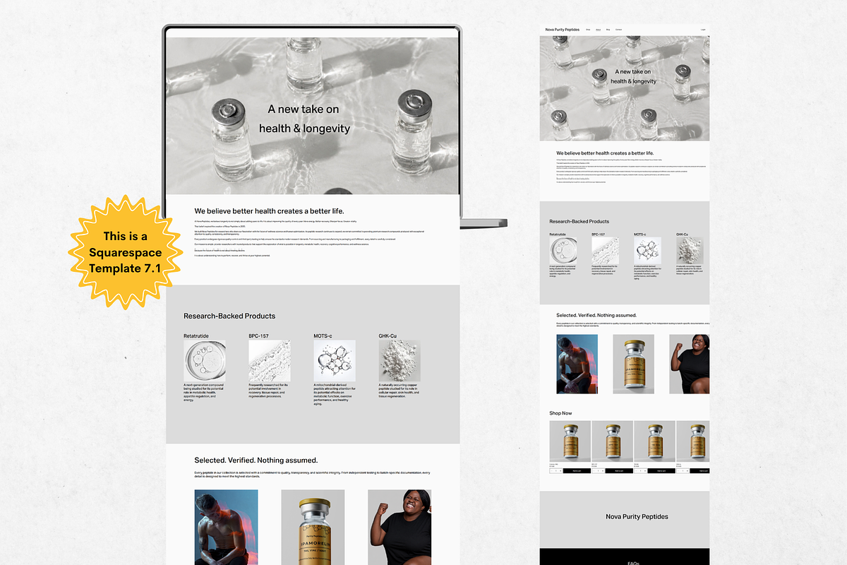 Nova Squarespace Peptide Website, a Squarespace Template by Templatelabsdesign (Photo 10 of 16)