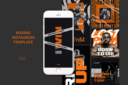 Boxing Instagram Templates, a Social Media Template by Azruca