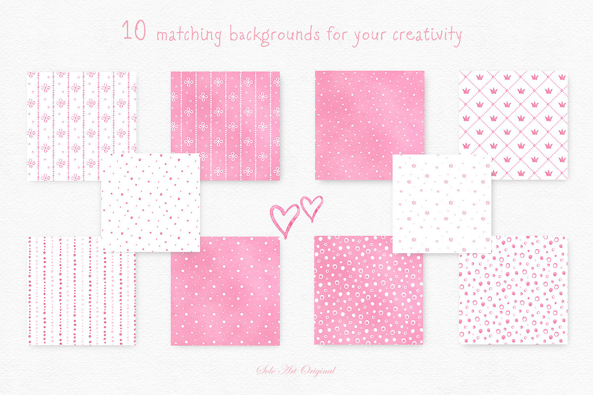 Pink Watercolor Hand-Drawn Frames, an Object Graphic by Solo Art Original (Photo 6 of 14)
