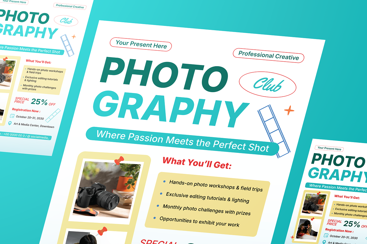 Photography Club Flyer Template, a Flyer Template by Annora Studio (Photo 5 of 6)