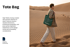 Desert Walk Lifestyle ToteBag Mockup