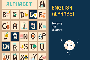 English alphabet art cards, an Education Illustration by kaplaniha