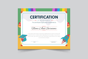 Kindergarten certificate template, a Card Template by thedesignsource